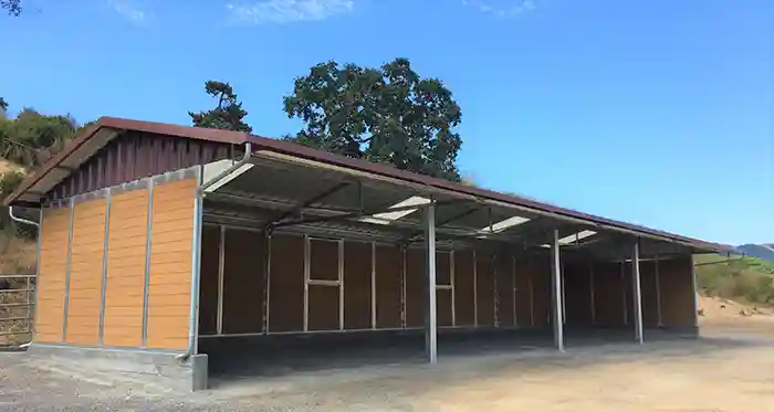 3 sided T&G building with overhang