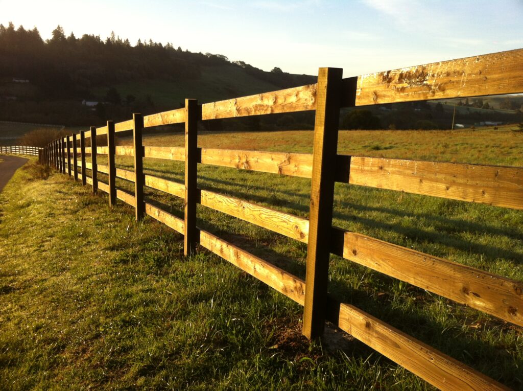 4 Rail Pressure Treated Wood Fence