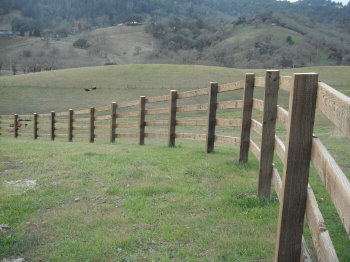 4 Rail Fencing with 6x6 posts