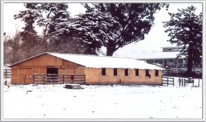 Snowy Gable Barn