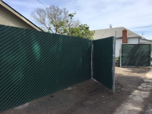 green privacy chain link fence