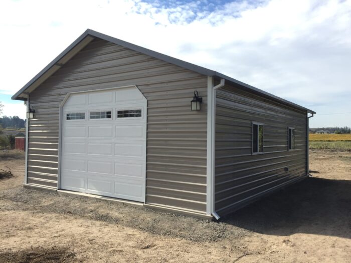 horizontal metal sided garage