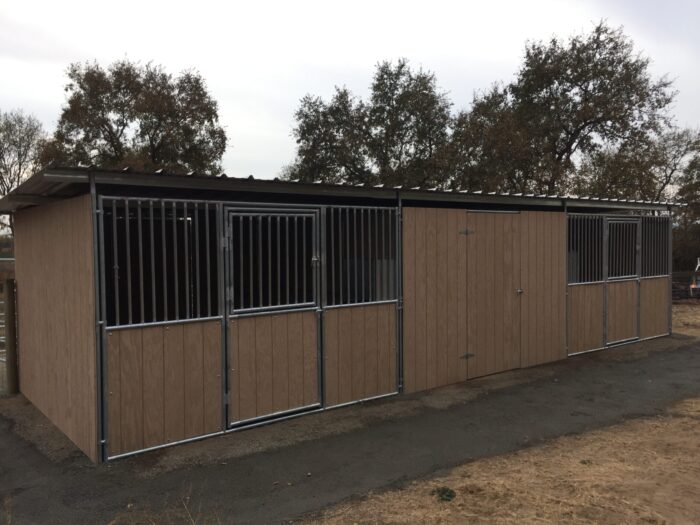 Two 12x12 shelters with tack room